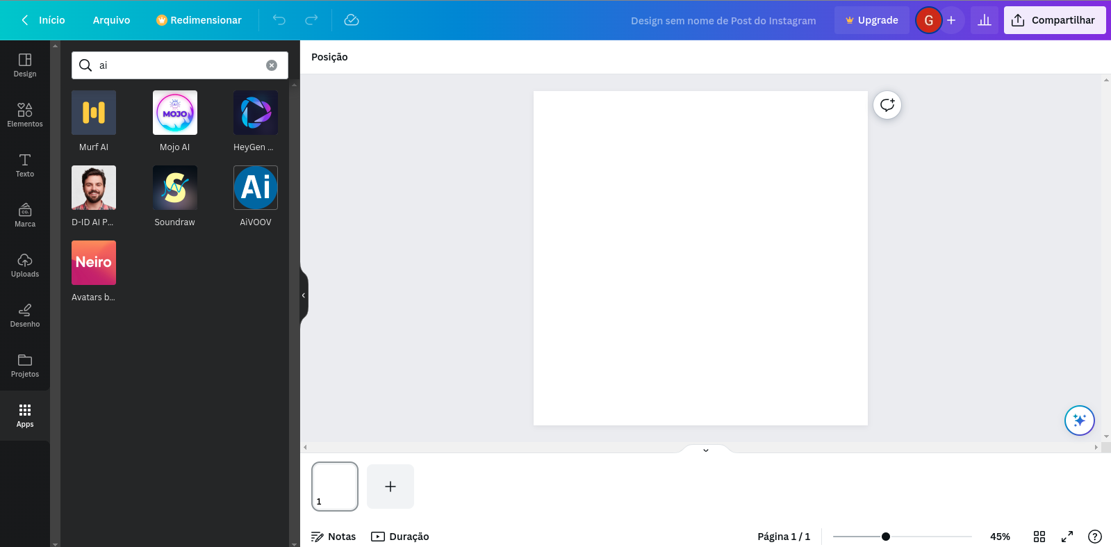 Ferramenta Apps no Canva