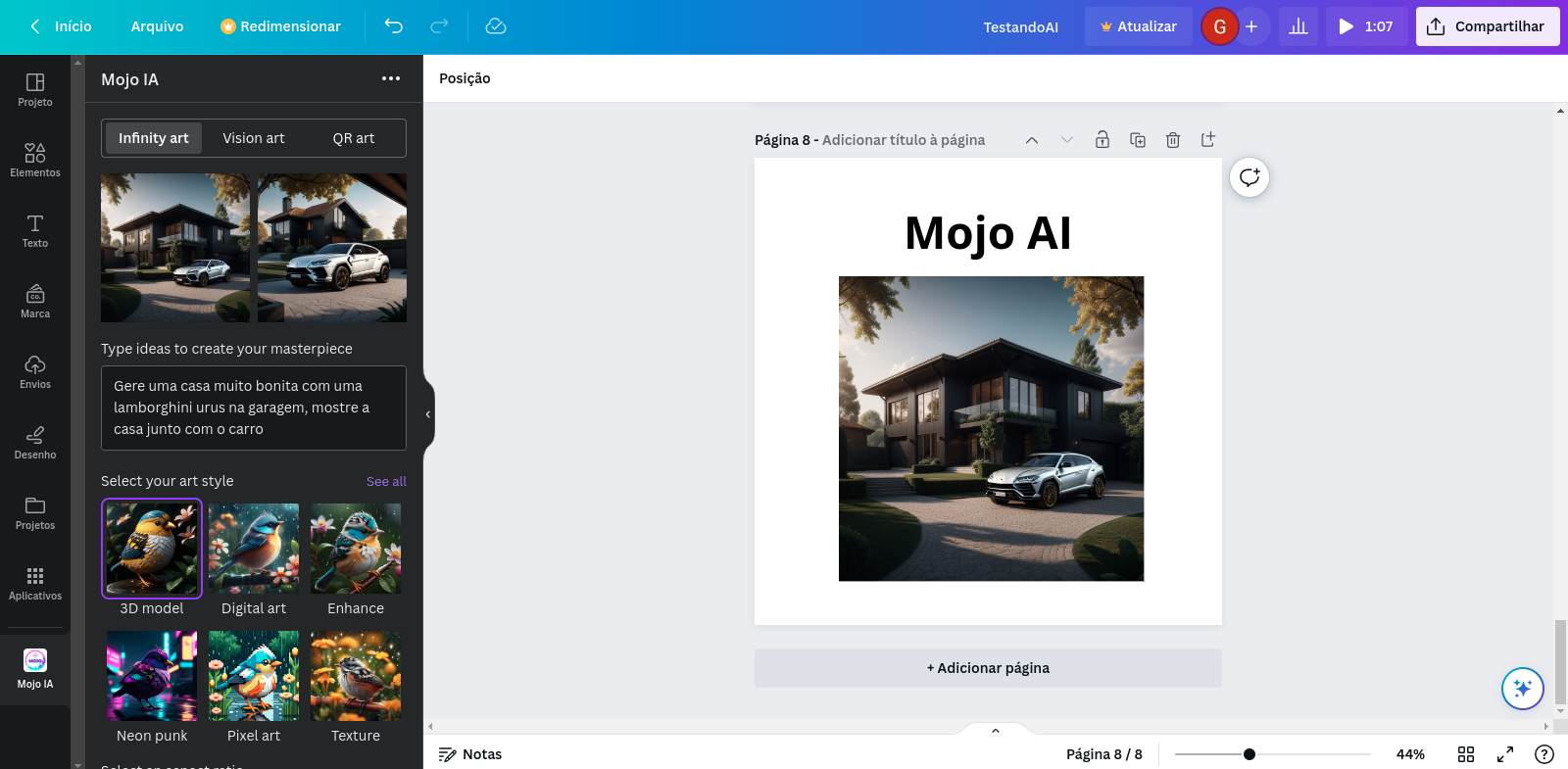 Segundo gerador de imagem no Canva