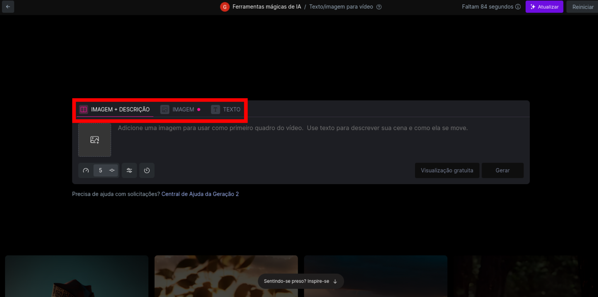 Inserir as características desejadas no vídeo