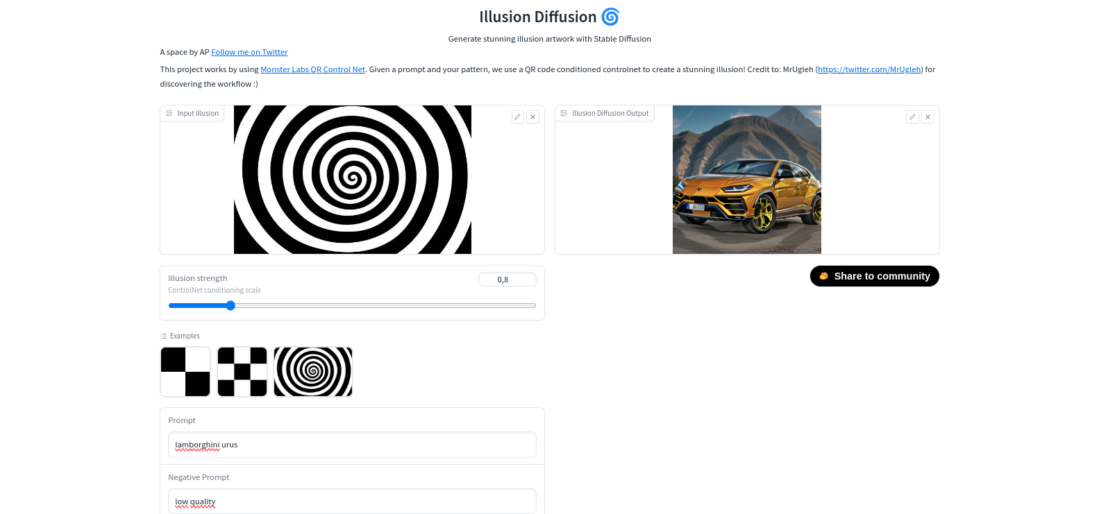 Gerando imagens com Illusion Diffusion