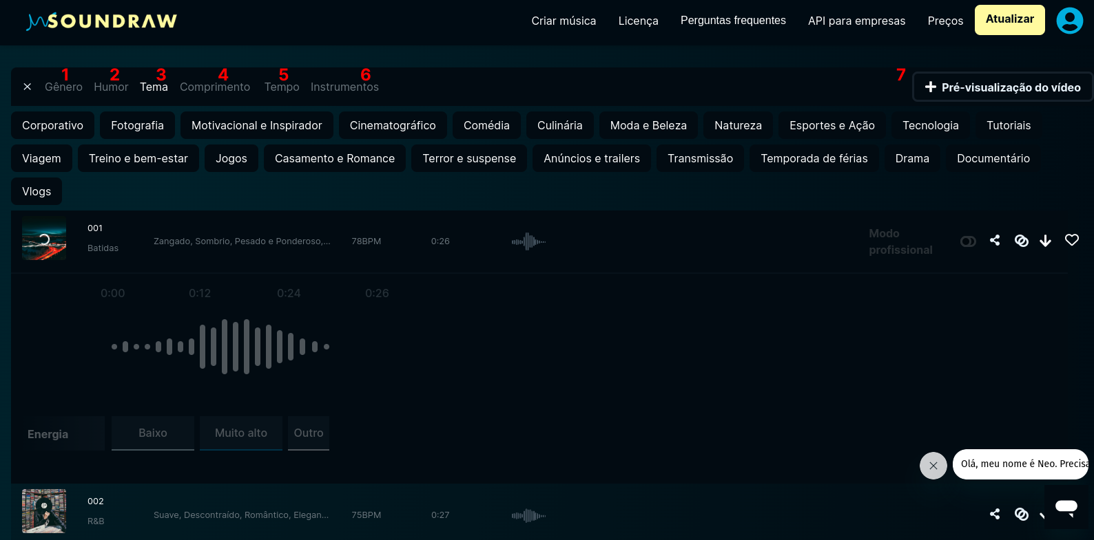 Gerando música com Soundraw