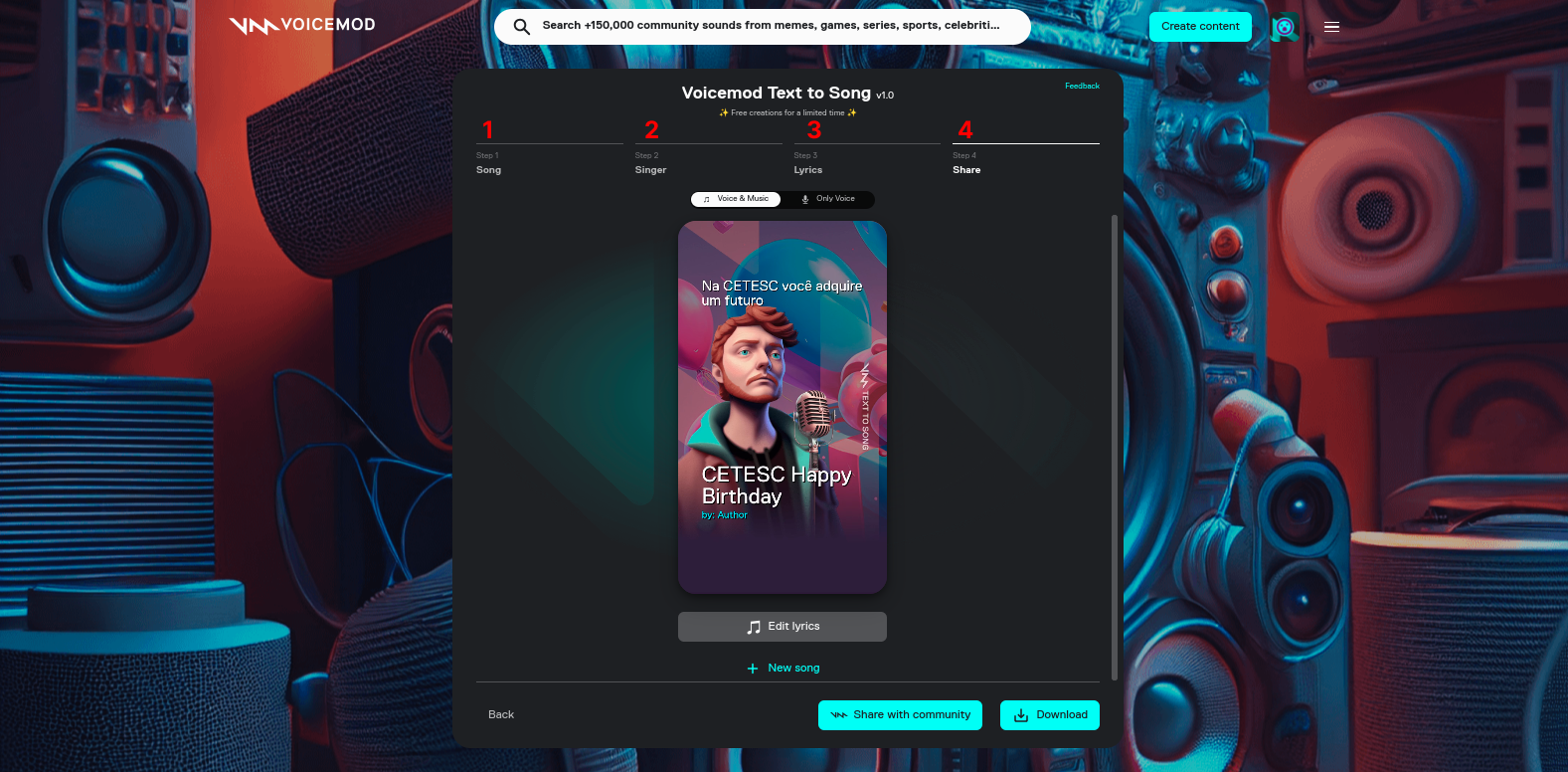 Gerando música com VOICEMOD