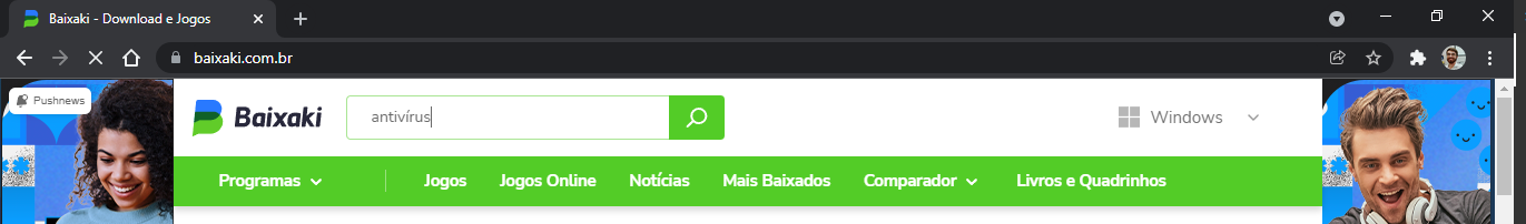 Barra de pesquisa do baixaki