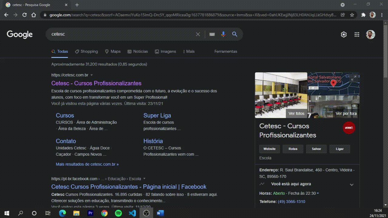 Busca por categoria no Google