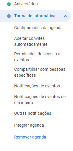 Configurar agenda