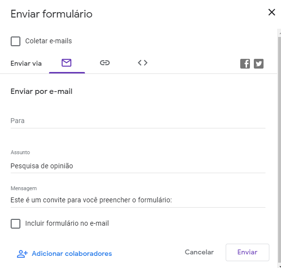 Enviando o formulário