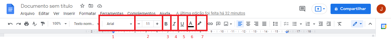Formatação de caracteres