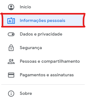informacoes pessoais