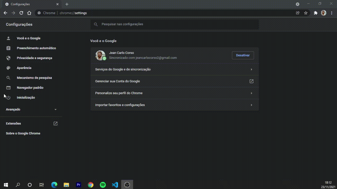 Instalando uma extensão