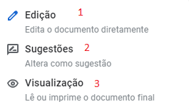 Modos de edição