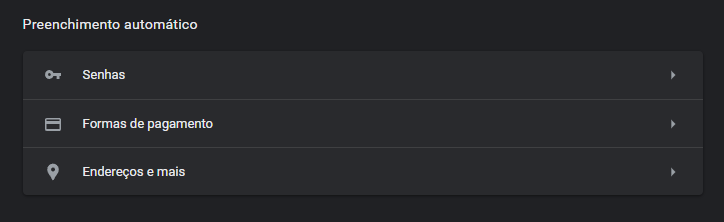 Configuração de preenchimento automático