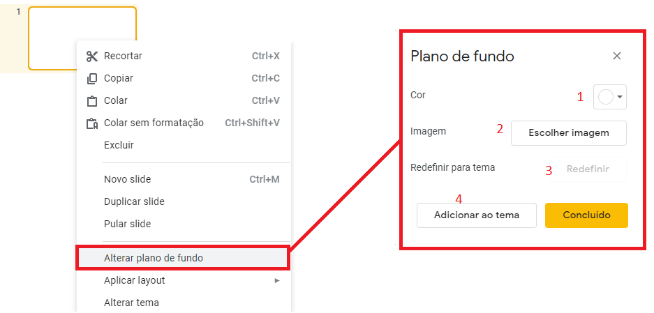 Alterar plano de fundo do slide