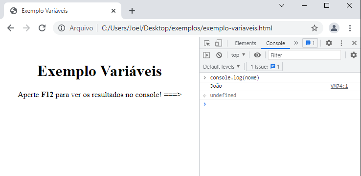 Exemplo variável